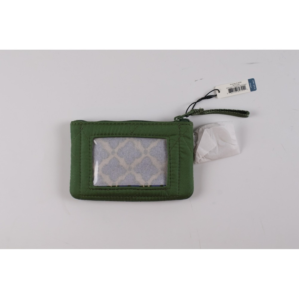 Vera Bradley Zip ID Case Pearfield Celeste Green Quilted NWT